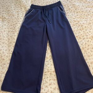 Navy and white cropped sweatpants